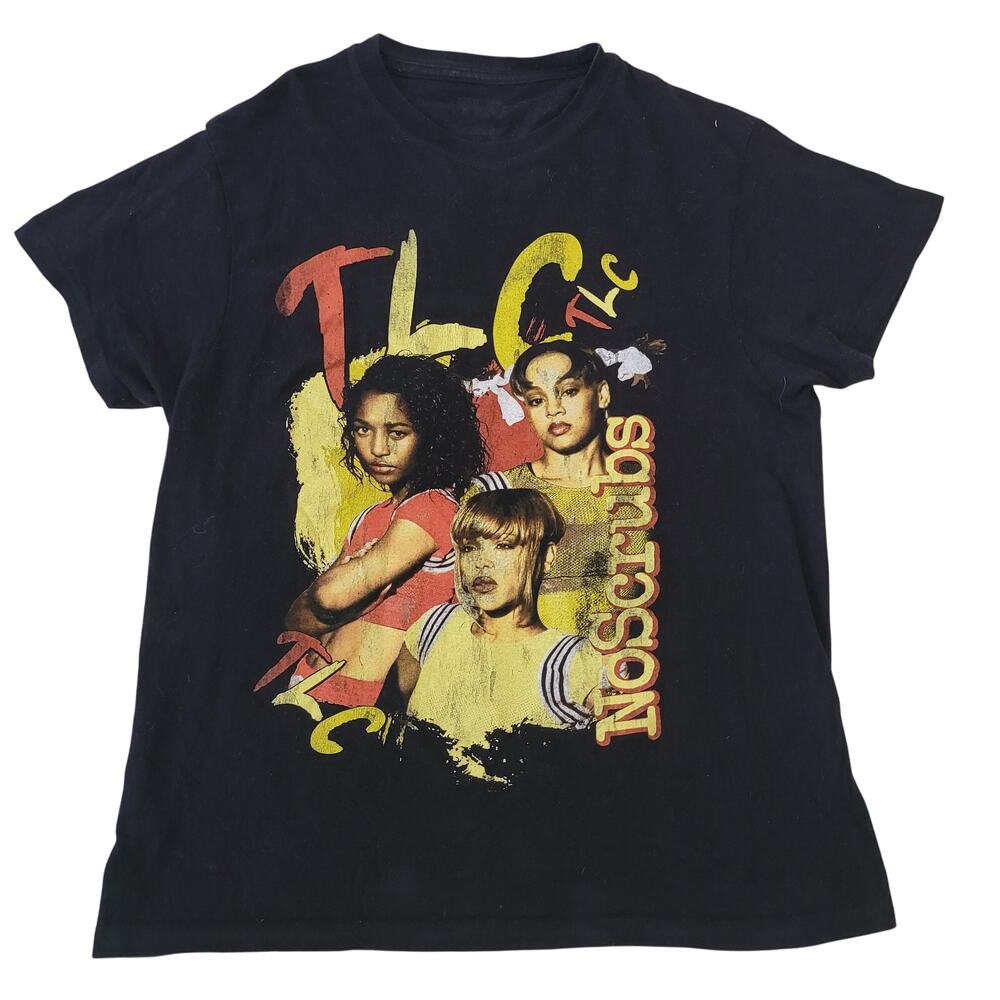 TLC Womens Size M No Scrubs Graphic Tee Black 90s y2k iconic